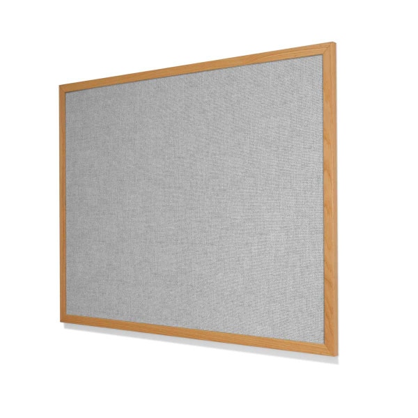 Guilford of Maine FR701 Silver Papier Cork Board with Narrow Red Oak Frame